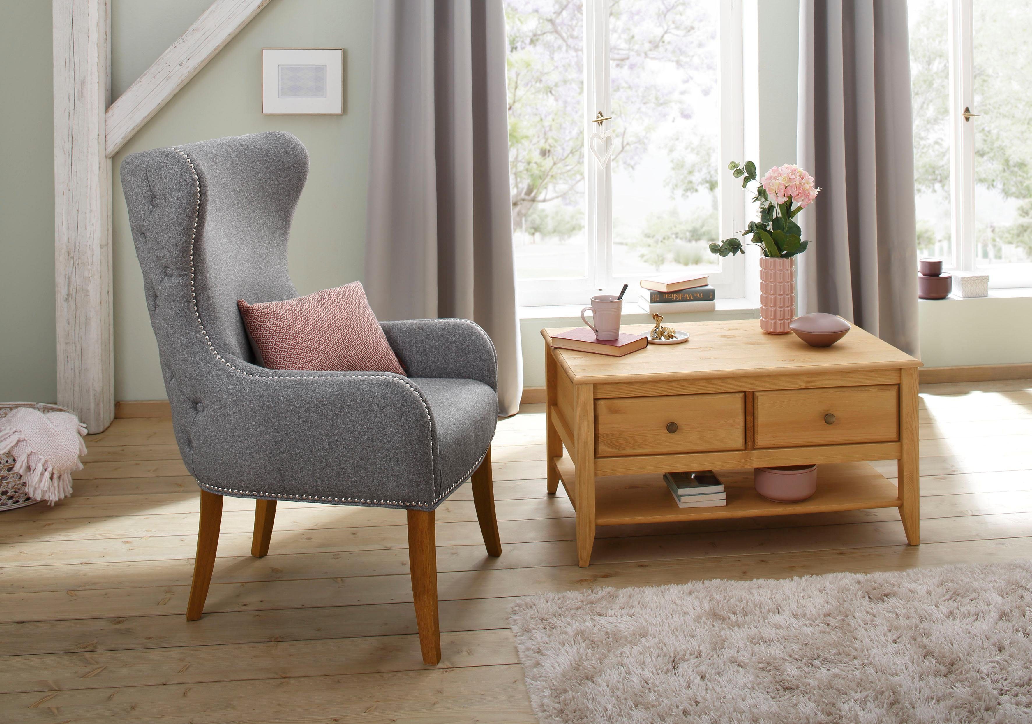 Home affaire Ohrensessel »Shabelle« in zwei verschiedenen Farben und toller Holzoptik, Sitzhöhe 47 cm - Home affaire