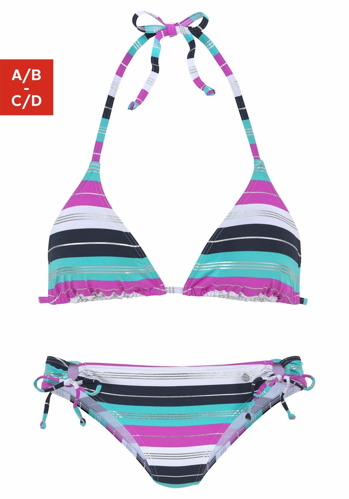Wäsche/Bademode Bikinis s.Oliver Triangel-Bikini mit seitlichen Bindebändern