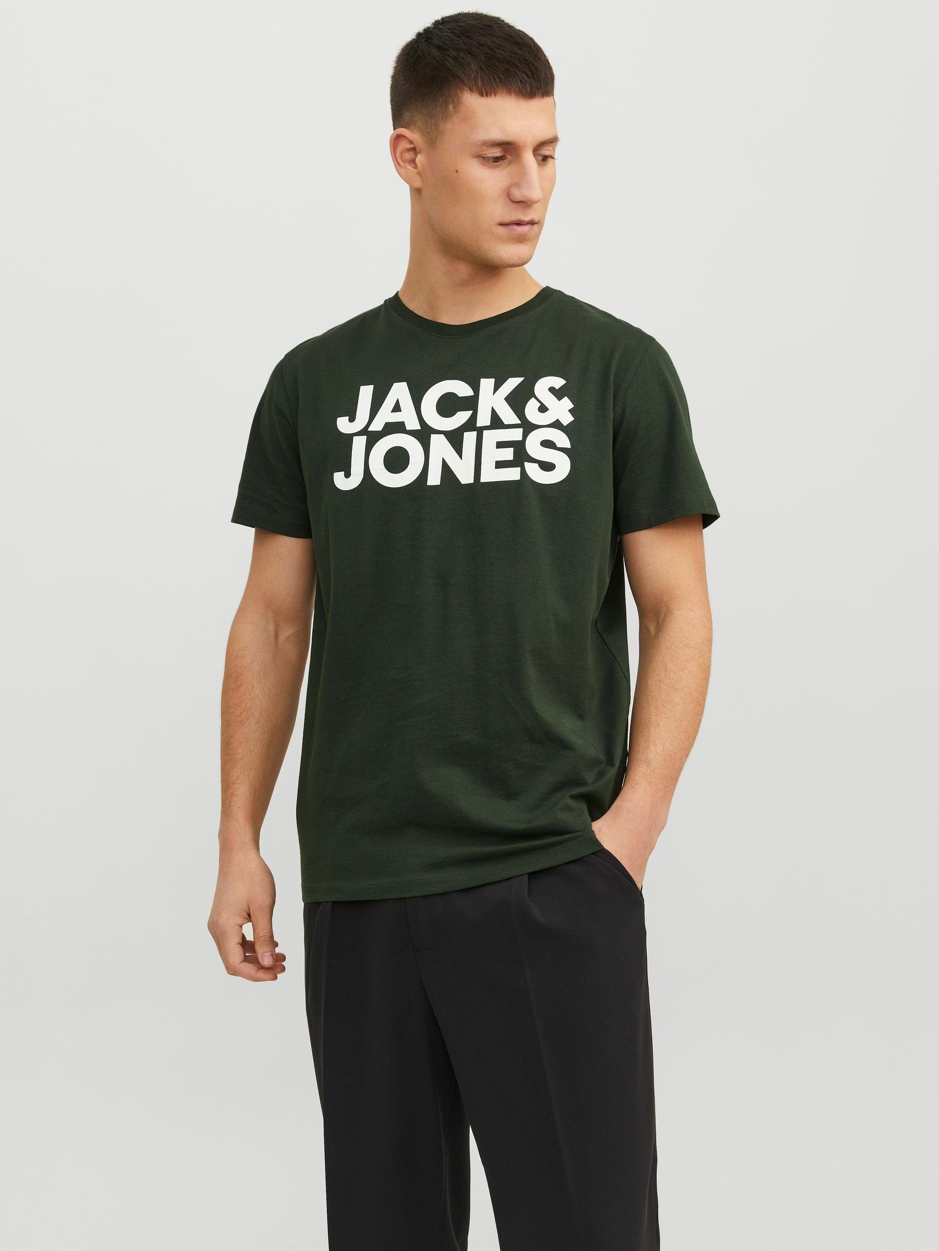 Jack & Jones Rundhalsshirt TEE SS Mountain LOGO View JJECORP