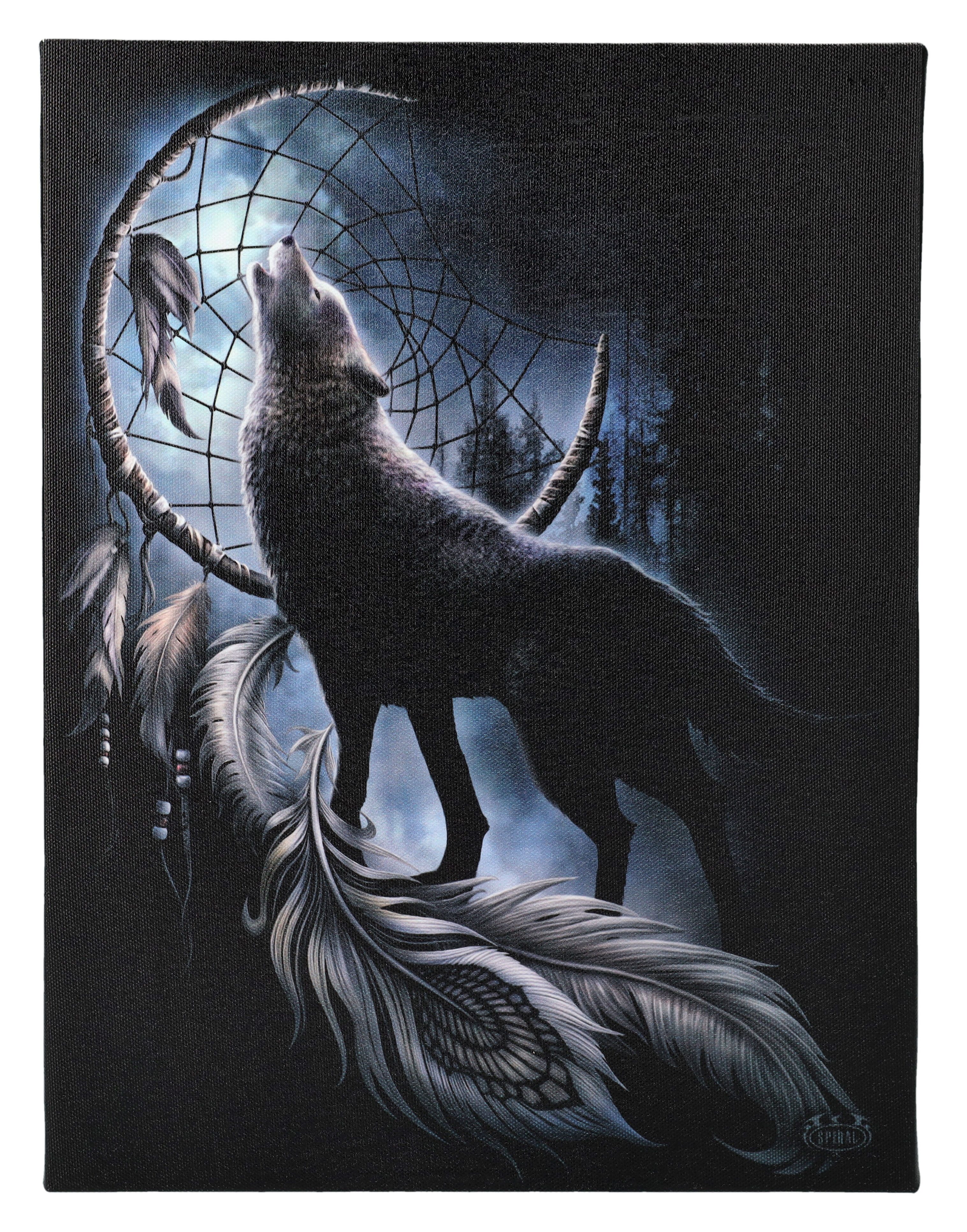 Figuren Shop GmbH Leinwand Kleine Leinwand Wolf - From Darkness - Spiral - Leinwandbild Tierbild