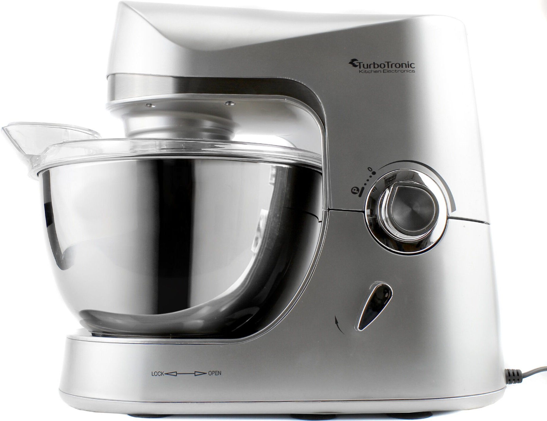 TurboTronic by Z-Line Küchenmaschine, 2000 W, 5 l Schüssel, mit Rührbesen, Knethaken und Schneebesen, Teigkneter
