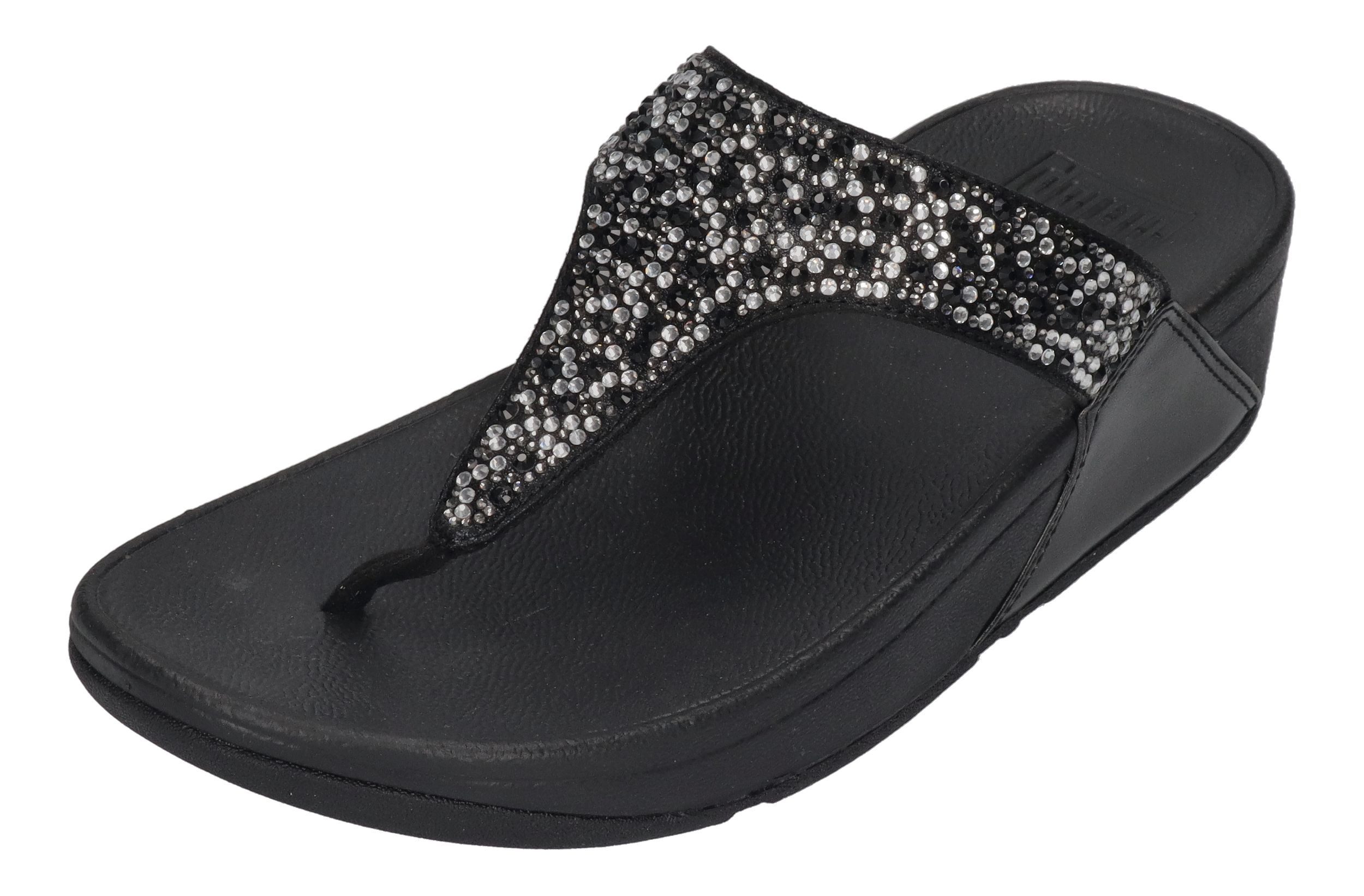 Fitflop LULU CRYSTAL-MIX TOE-POST Zehentrenner All Black
