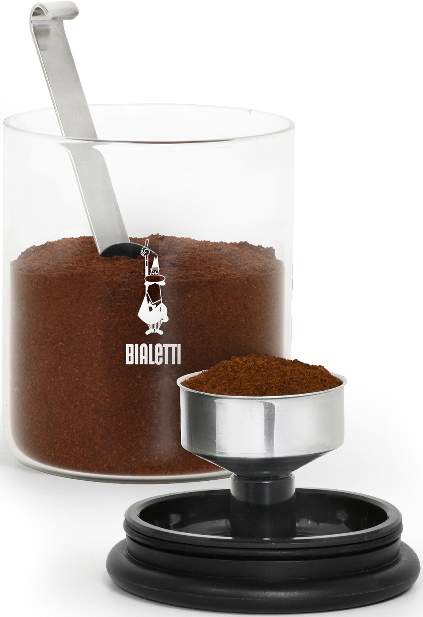 BIALETTI Kaffeedose, Glas, Kunststoff, (2-tlg), für Kaffee, Inhalt: 250 g