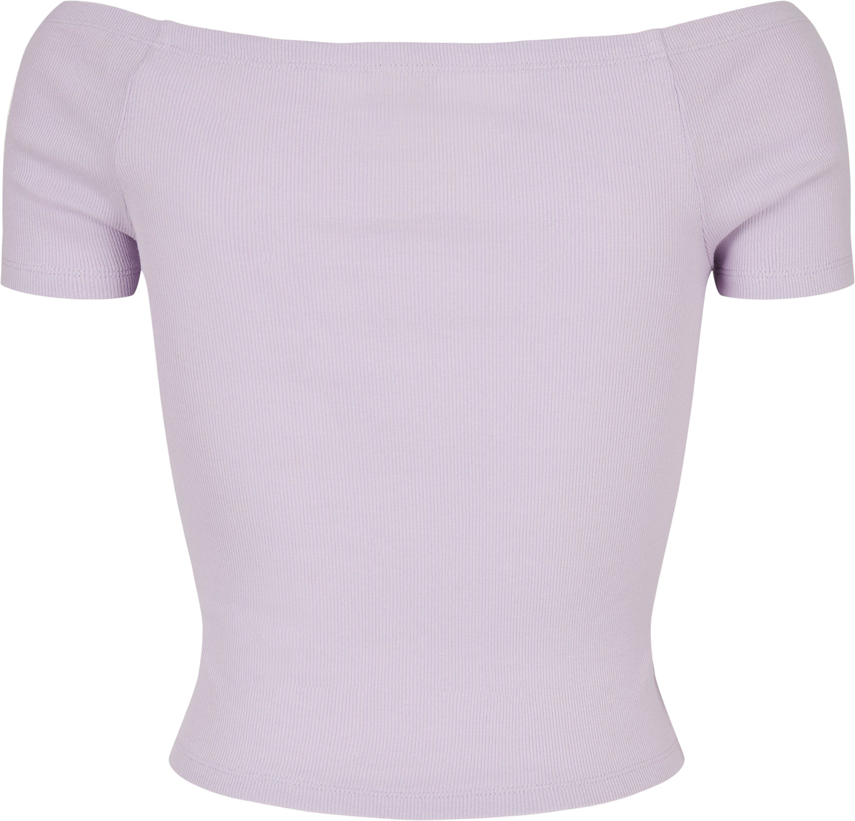 Shoulder (1-tlg) Ladies Off Tee Rib lilac URBAN Damen T-Shirt CLASSICS