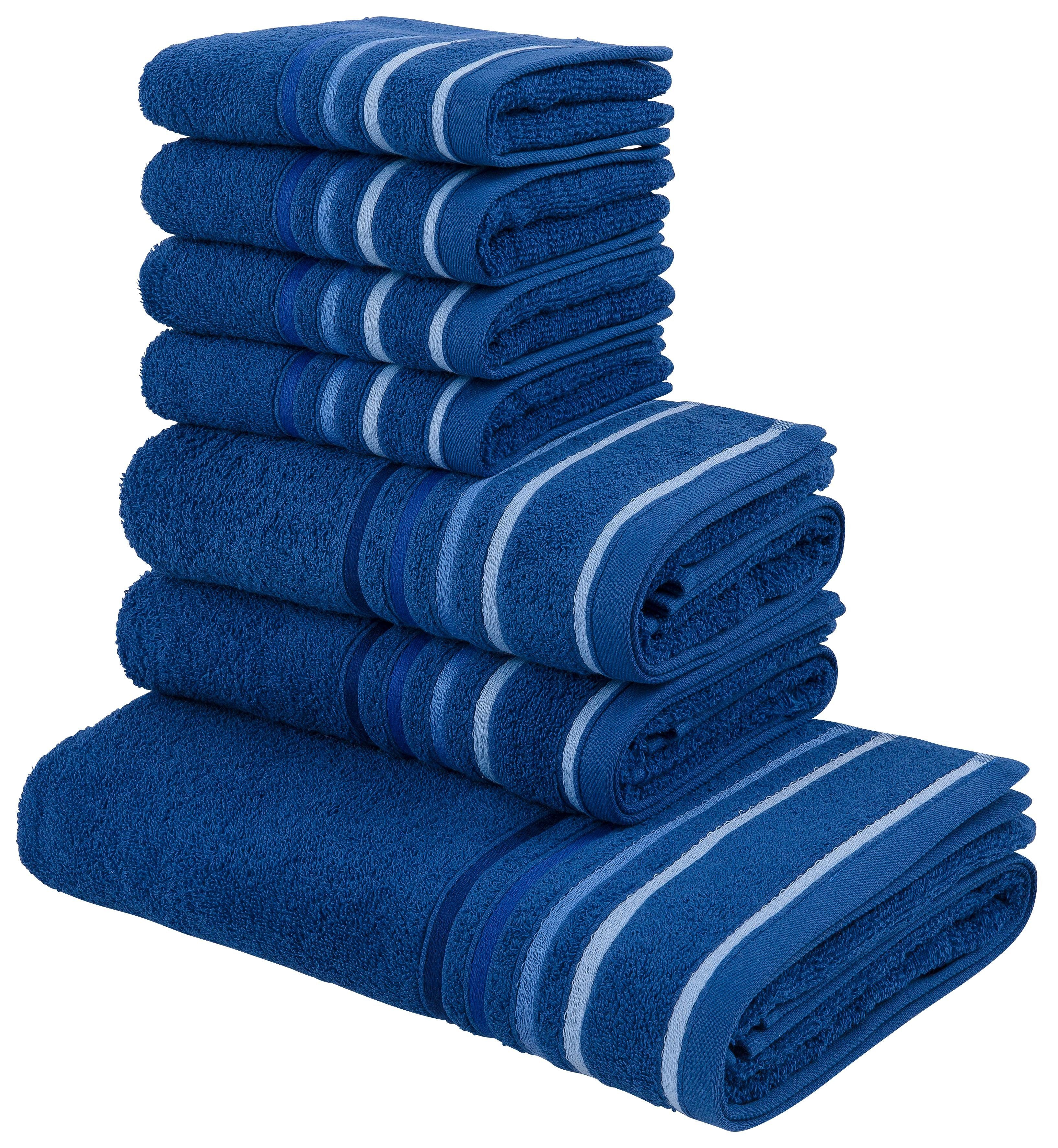 my home Handtuch Set »Niki« (Set, 7-tlg), Handtuchset mit mehrfarbigen  Streifenbordüren, weiche Handtücher aus 100% Baumwolle online kaufen | OTTO