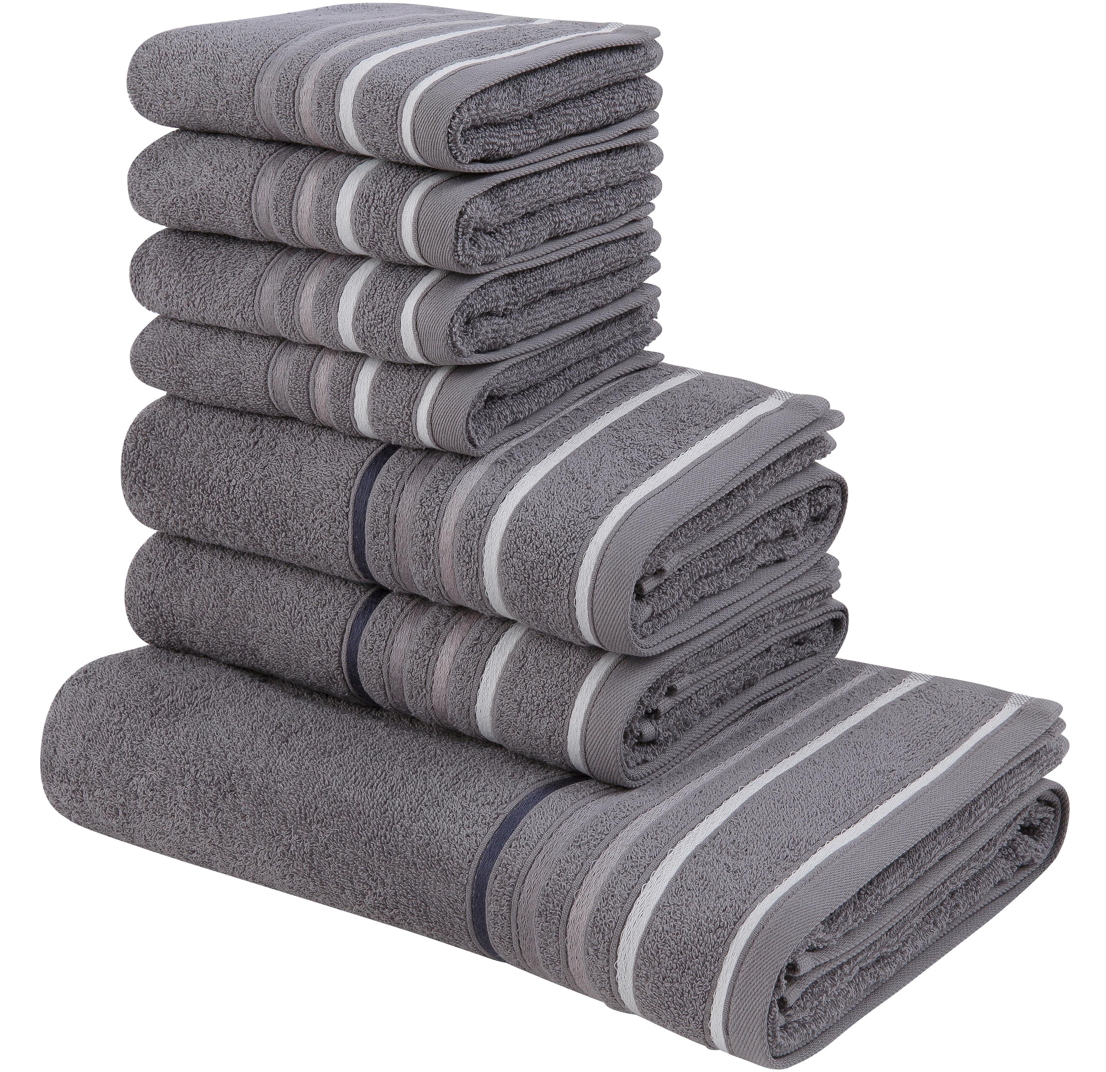 My Home Handtuch Set Niki Set 7 Tlg Mit Streifenborduren Online Kaufen Otto