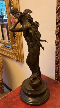 Casa Padrino Skulptur Casa Padrino Jugendstil Bronze Deko Skulptur Frau & Engel H. 60 cm