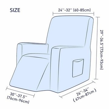 Relaxsesselhusse Strech Jacquard Sesselbezug, für Relaxsessel, SUBRTEX, mit leichtem Struktur-Effekt, mit Seitentasche