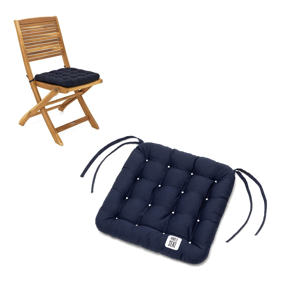 HAVE A SEAT Living Stuhlkissen - bequeme Sitzkissen 40x40 cm Indoor / Outdoor - Premium Sitzauflage, orthopädisch, wetterfest, UV-Schutz (8/10), komplett waschbar bis 95°C