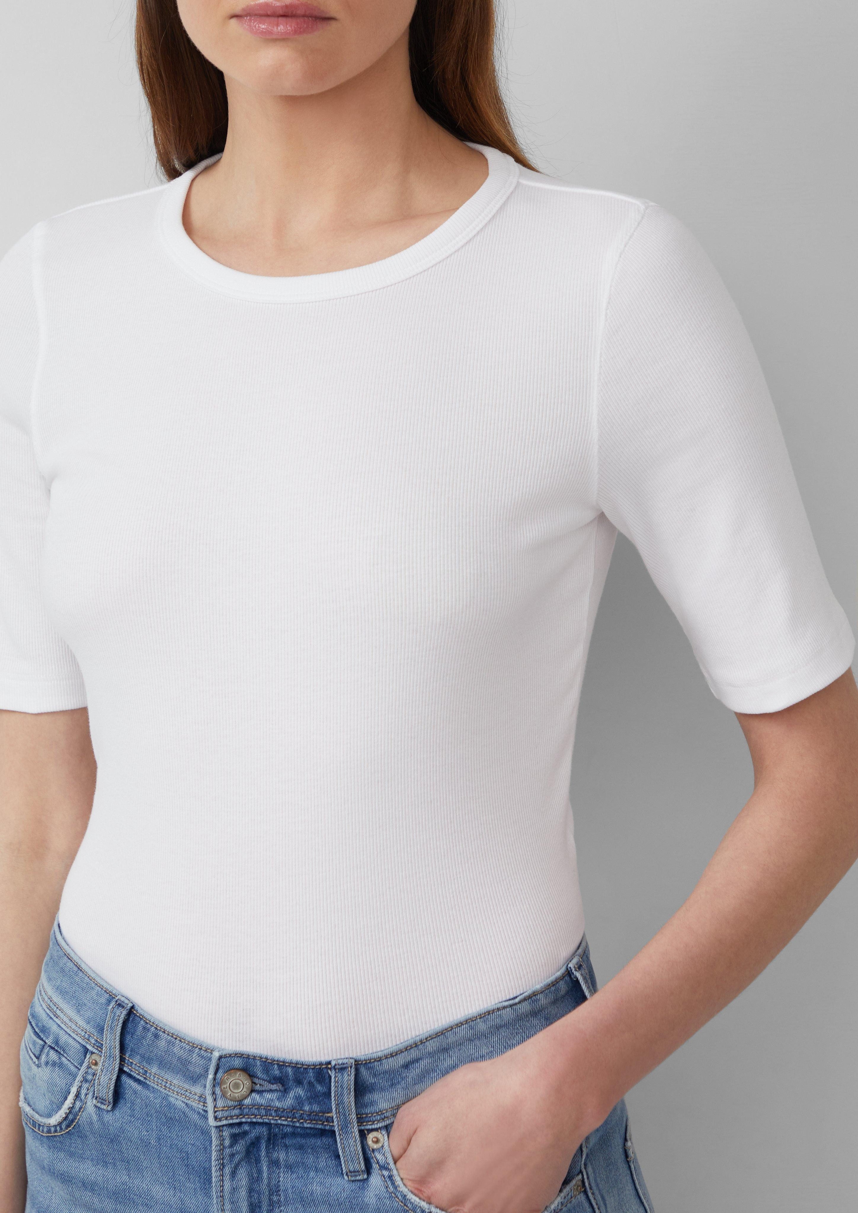 s.Oliver Kurzarmshirt Geripptes T-Shirt im Slim günstig online kaufen