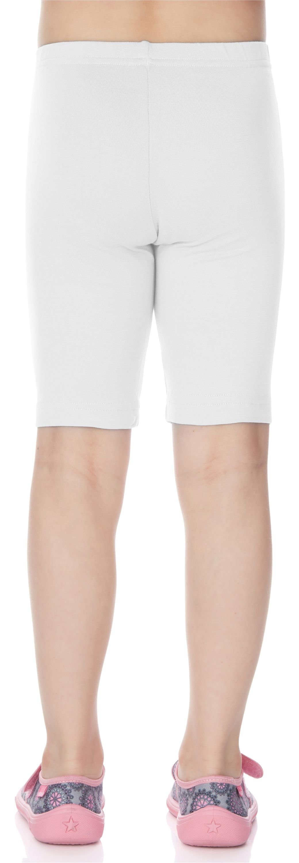 MS10-132 Mädchen aus Kurze Weiß (1-tlg) elastischer Viskose Bund Merry Leggings Leggings Style