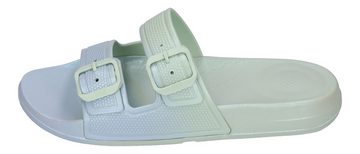 Fitflop IQUSHION IRIDESCENT TWO-BAR BUCKLE SLIDES Zehentrenner sagebrush
