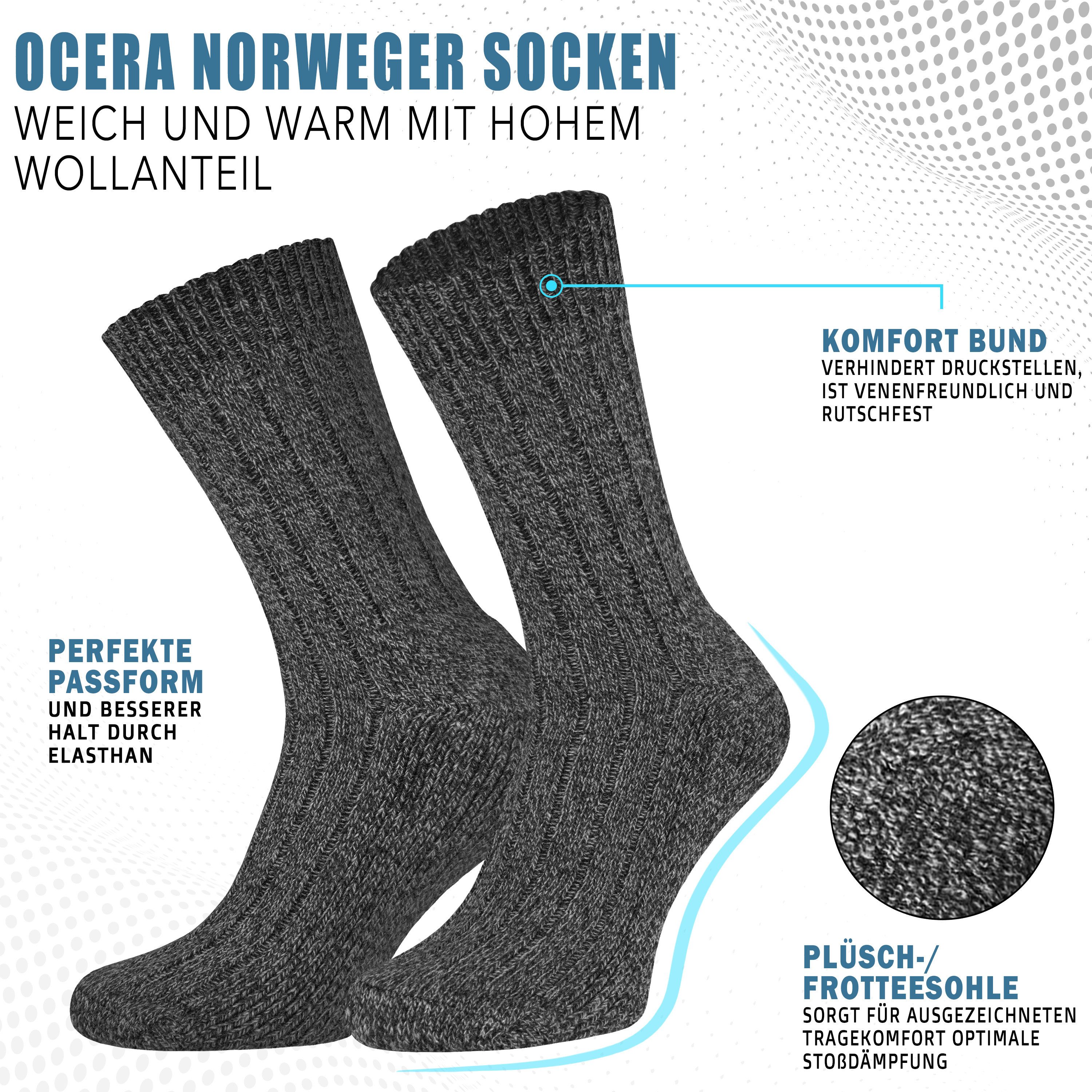 OCERA Funktionssocken OCERA 6 Paar Norweger Wollsocken in verschiedenen Farben (unisex)