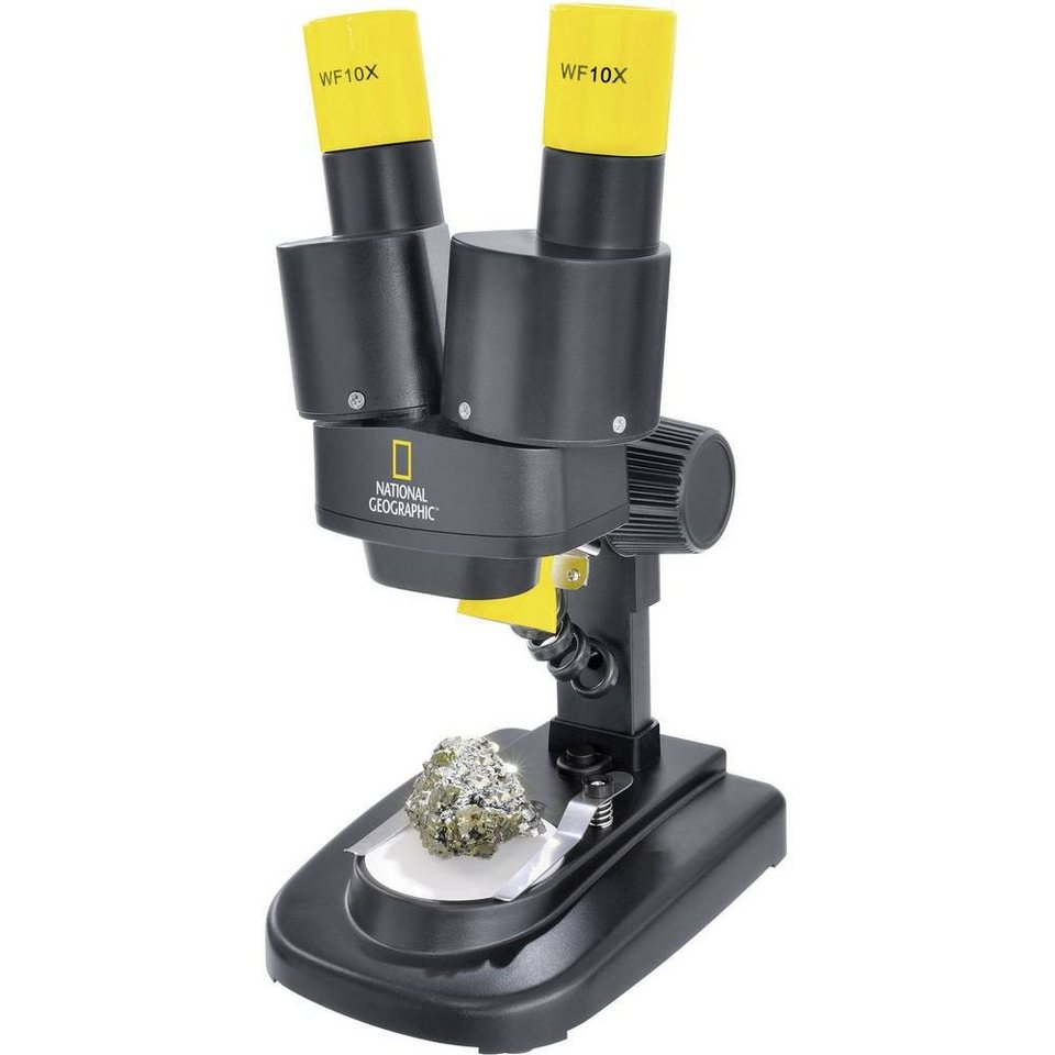 NATIONAL GEOGRAPHIC Kids Stereo-Mikroskop Labormikroskop, Inklusive 12  Mineralproben