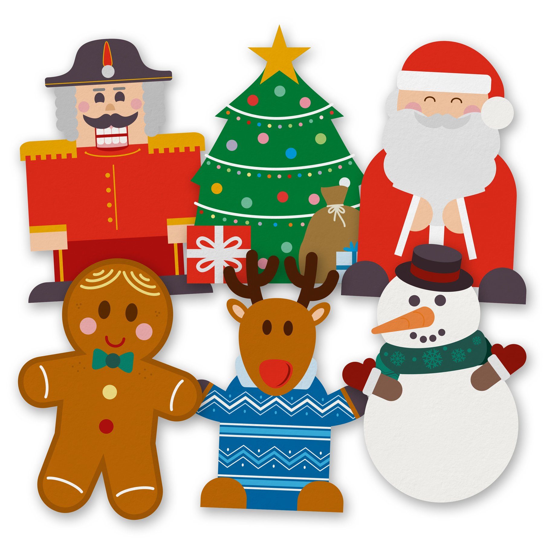 itenga Aufkleber itenga 12x Weihnachtsbande Sticker 10 x 14 cm