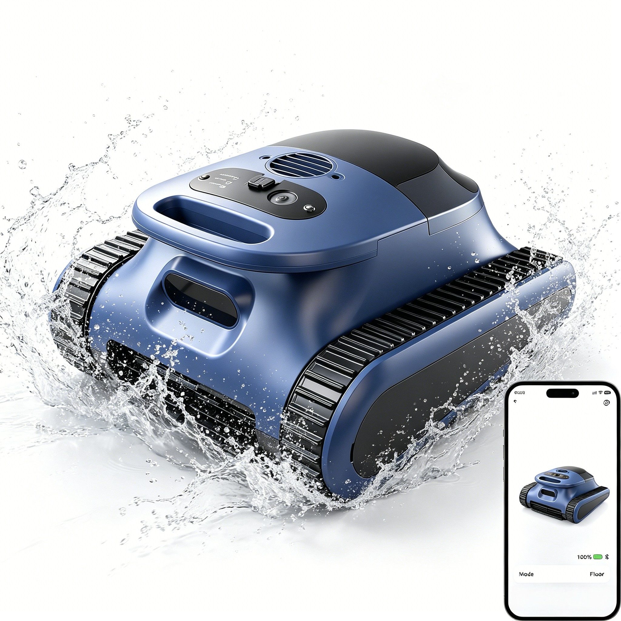 EVERCROSS BOT Poolroboter U9/U9 Pro mit APP-Steuerung, für Boden & Wand & Wasserlinie, Intelligente Navigation, geeignet für alle Poolformen bis 200-300m²
