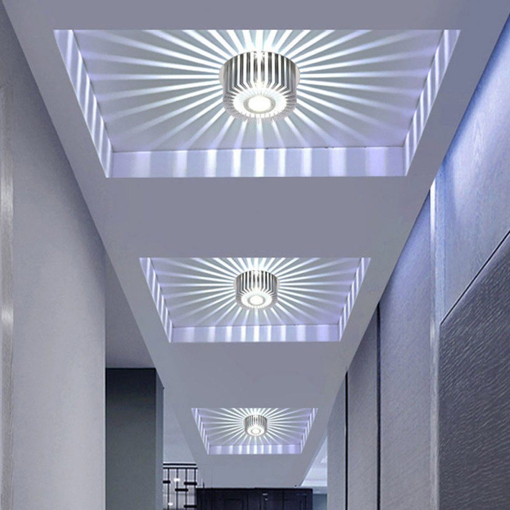 Rosnek LED Deckenleuchte Einbauleuchte Downlight,3W,Kaltes Weiß/RGB,Flurlam günstig online kaufen