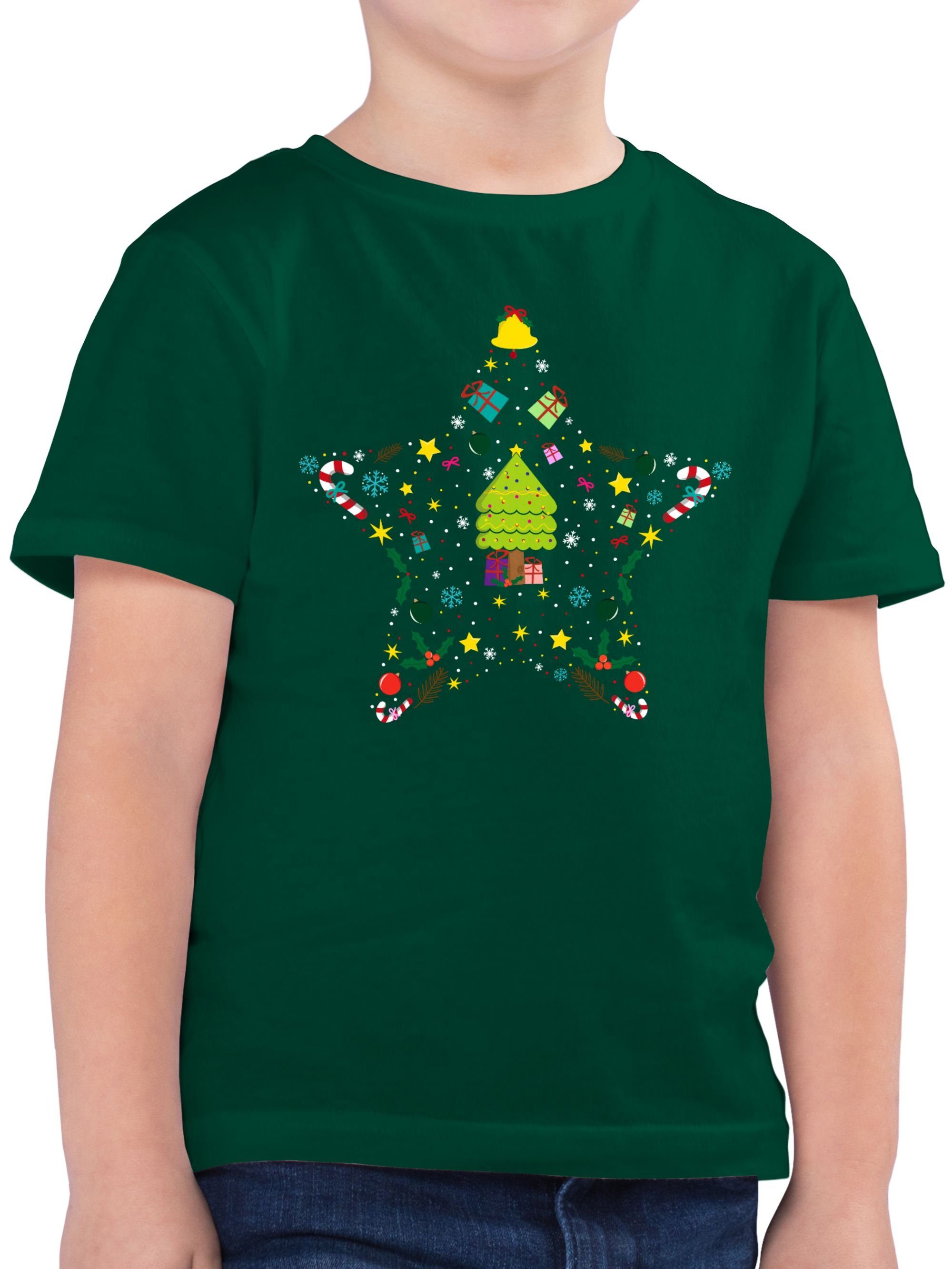 Shirtracer T-Shirt Weihnachtsstern Weihnachten Kleidung Kinder 01 Tannengrün