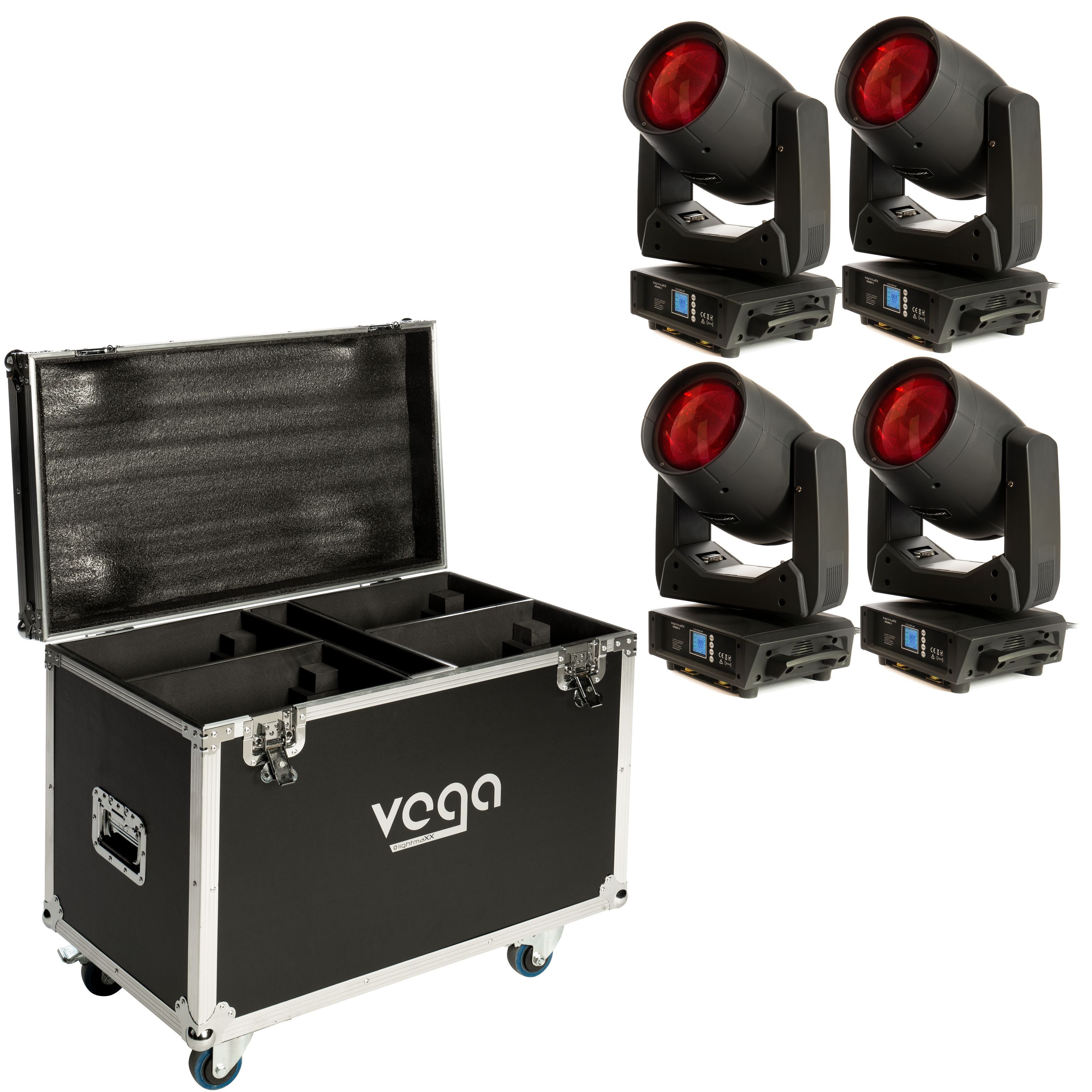 lightmaXX LED Scheinwerfer, VEGA BEAM 1.0 4 Tour - SET - Moving Head set-Set