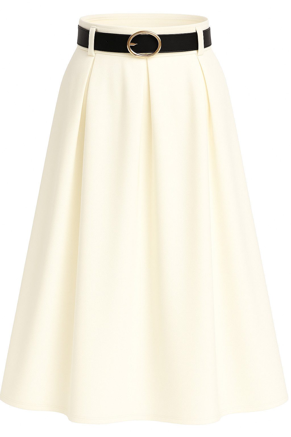 Mississhop A-Linien-Rock Eleganter Faltenrock mit Gürtel – mittellang M.430