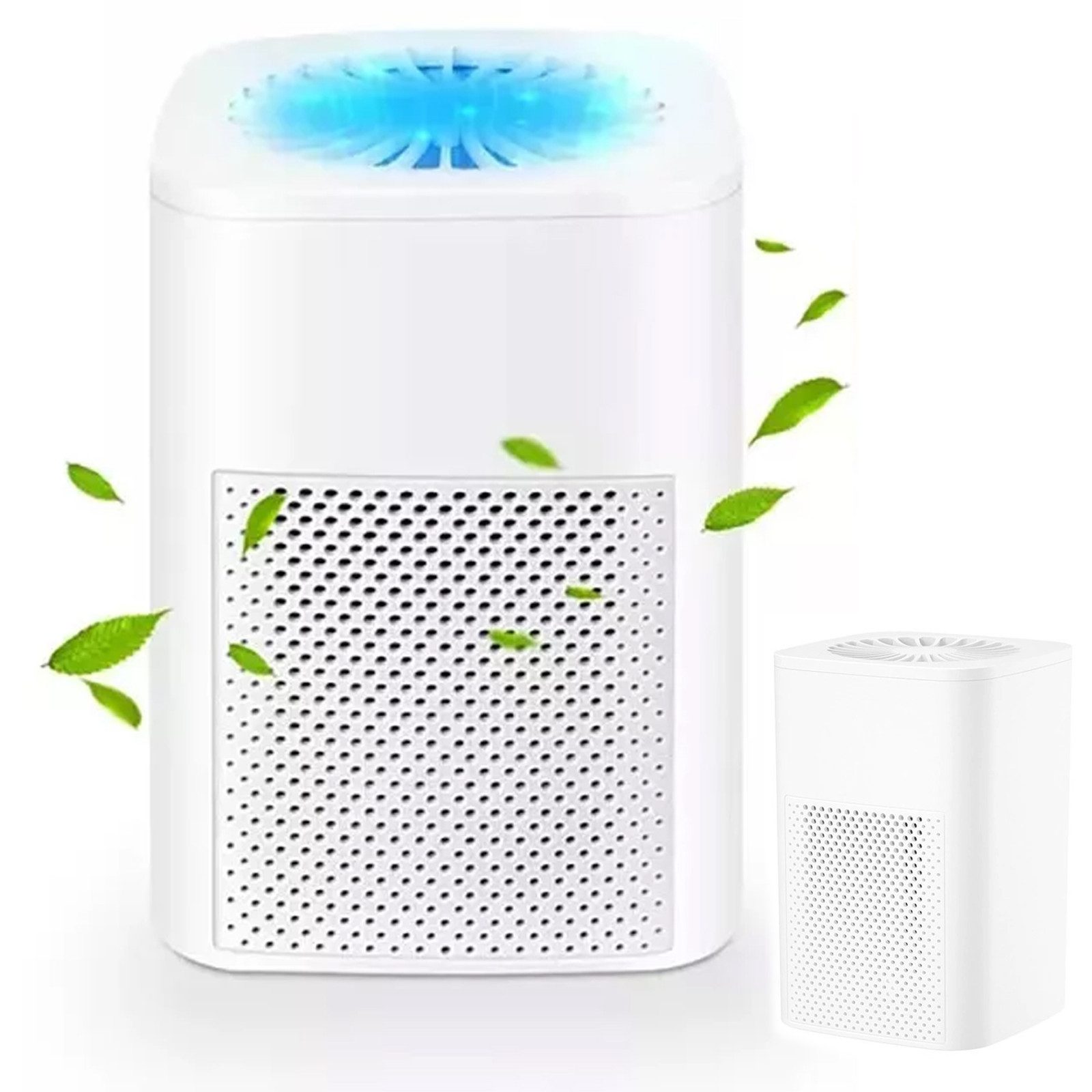 OKWISH Luftreiniger USB Mini Luftfilter Luft Air Purifier mit DC-Motor, für 15 m² Räume, energiesparend tragbar Aktivkohlefilter für Schlafzimmer Büro