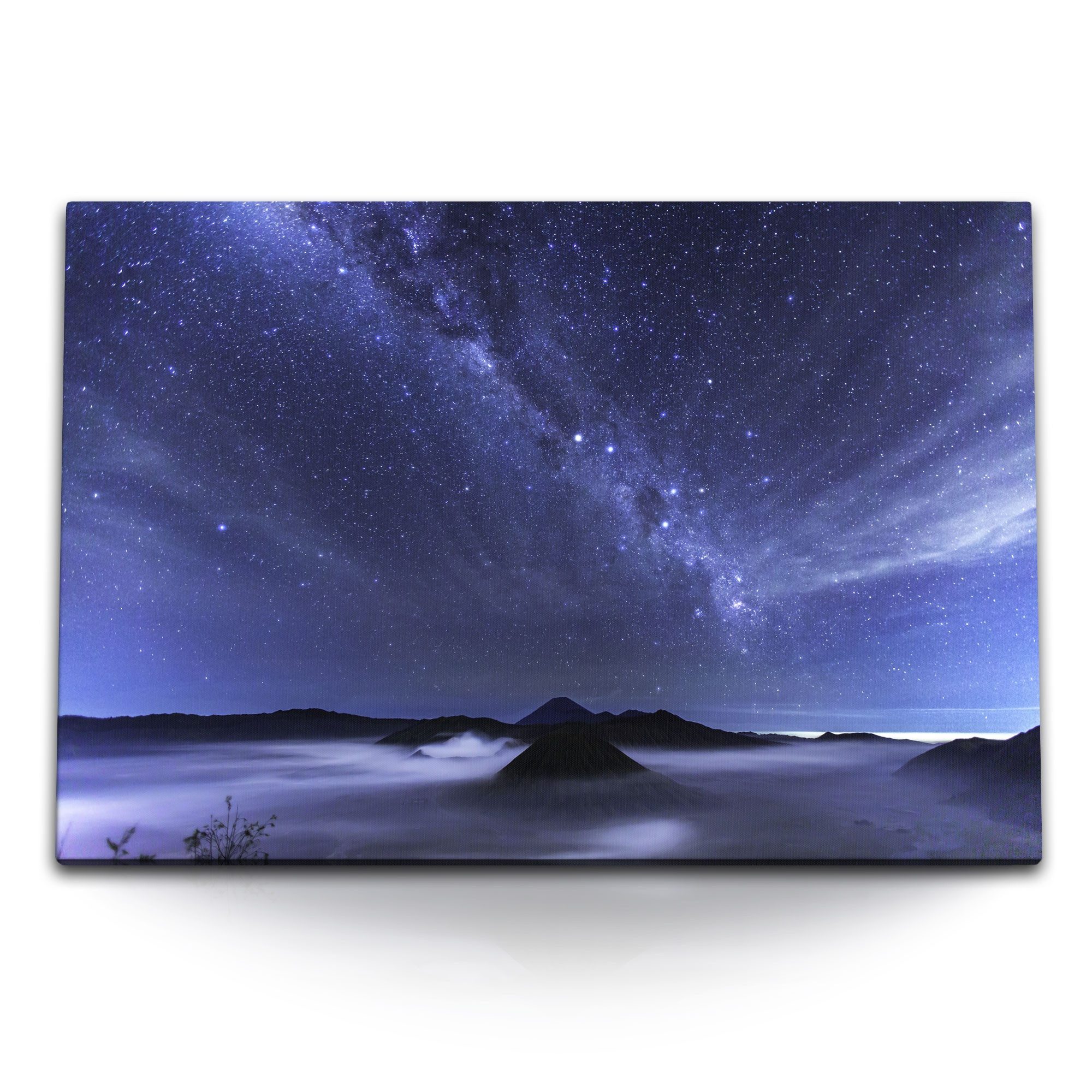 Leinwandbild 120x80cm Wandbild auf Leinwand Astrofotografie Sterne Milchstraße Nach