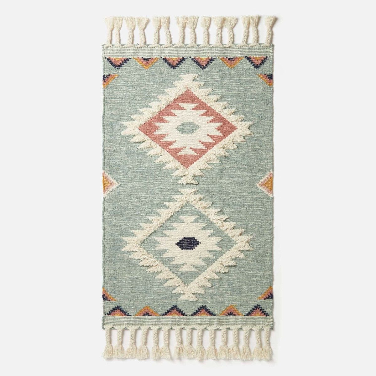 Homescapes Wollteppich Handgewebter Kelim Teppich Tenali – 120 x 170 cm, bl günstig online kaufen