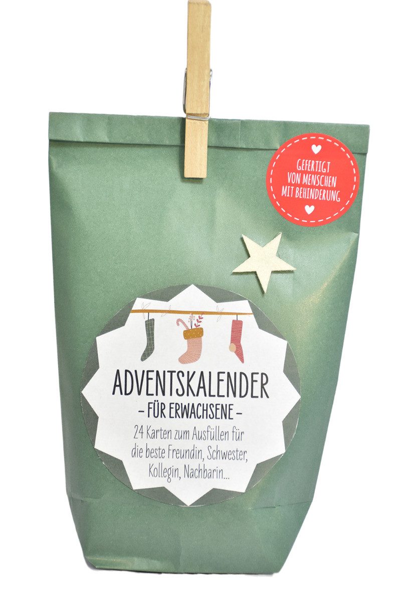 Wunderle Wundertüte Adventskalender Tüte mit Karten zum Beschriften