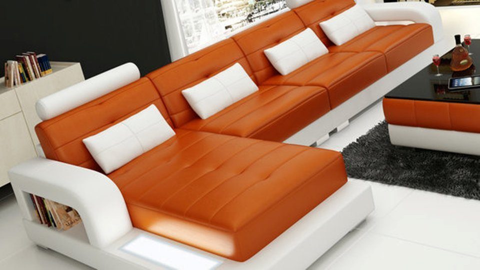 JVmoebel Ecksofa, Ledersofa Couch Wohnlandschaft Eck Design Modern Sofa L-Form