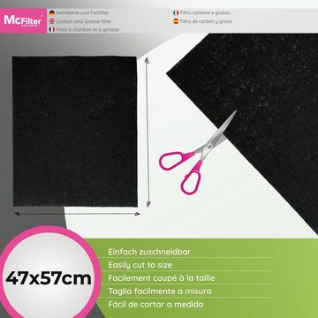 McFilter Fettfilter Universal Aktiv Kohlefilter 57 x 47cm, Zubehör für alle handelsüblichen Dunstabzugshauben, 2-lagig, Doppelfilter, zuschneidbar