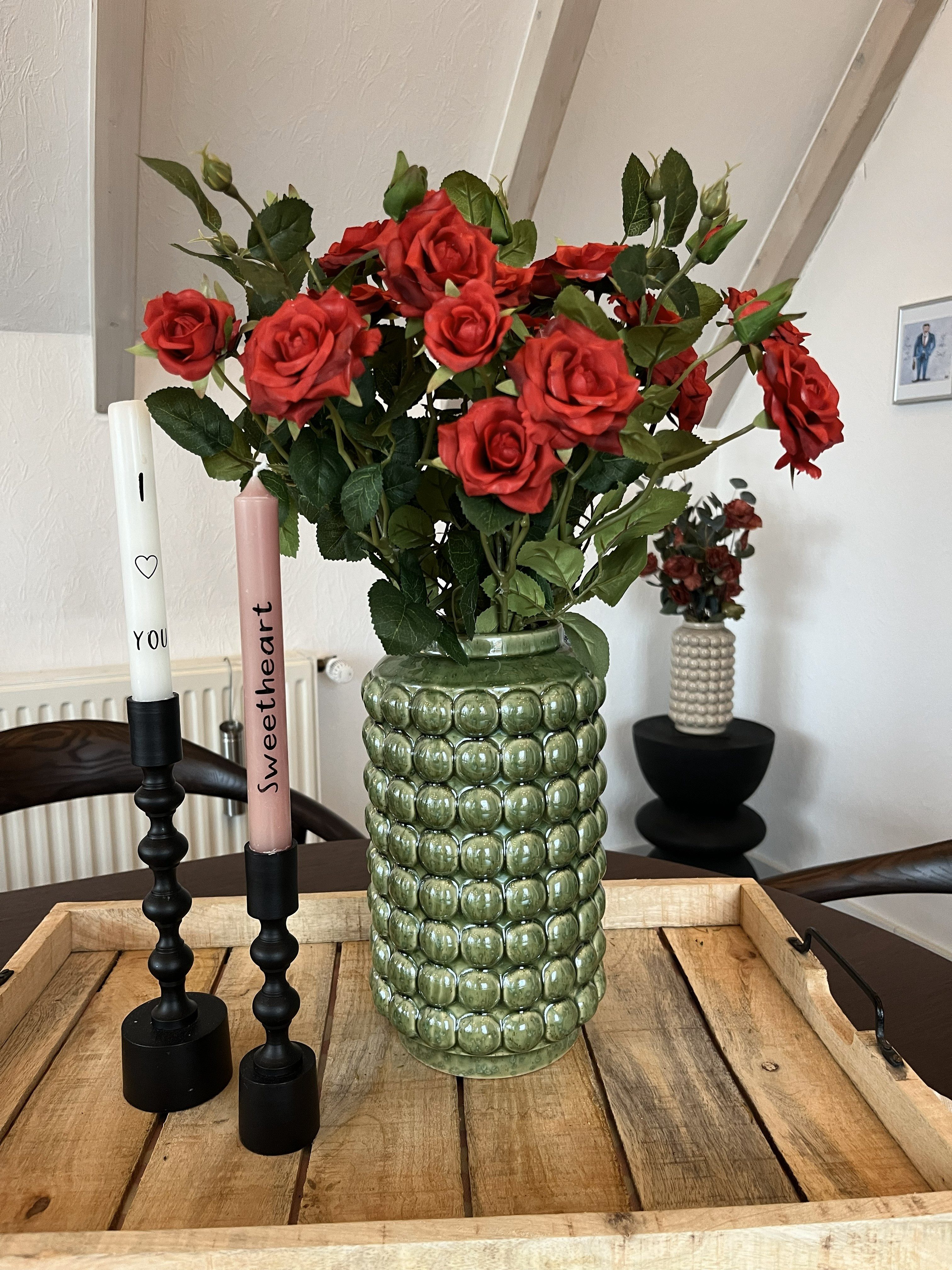 Koopman Dekovase Vase KIERA mit Bubble-Effekt ca. 27 cm hoch
