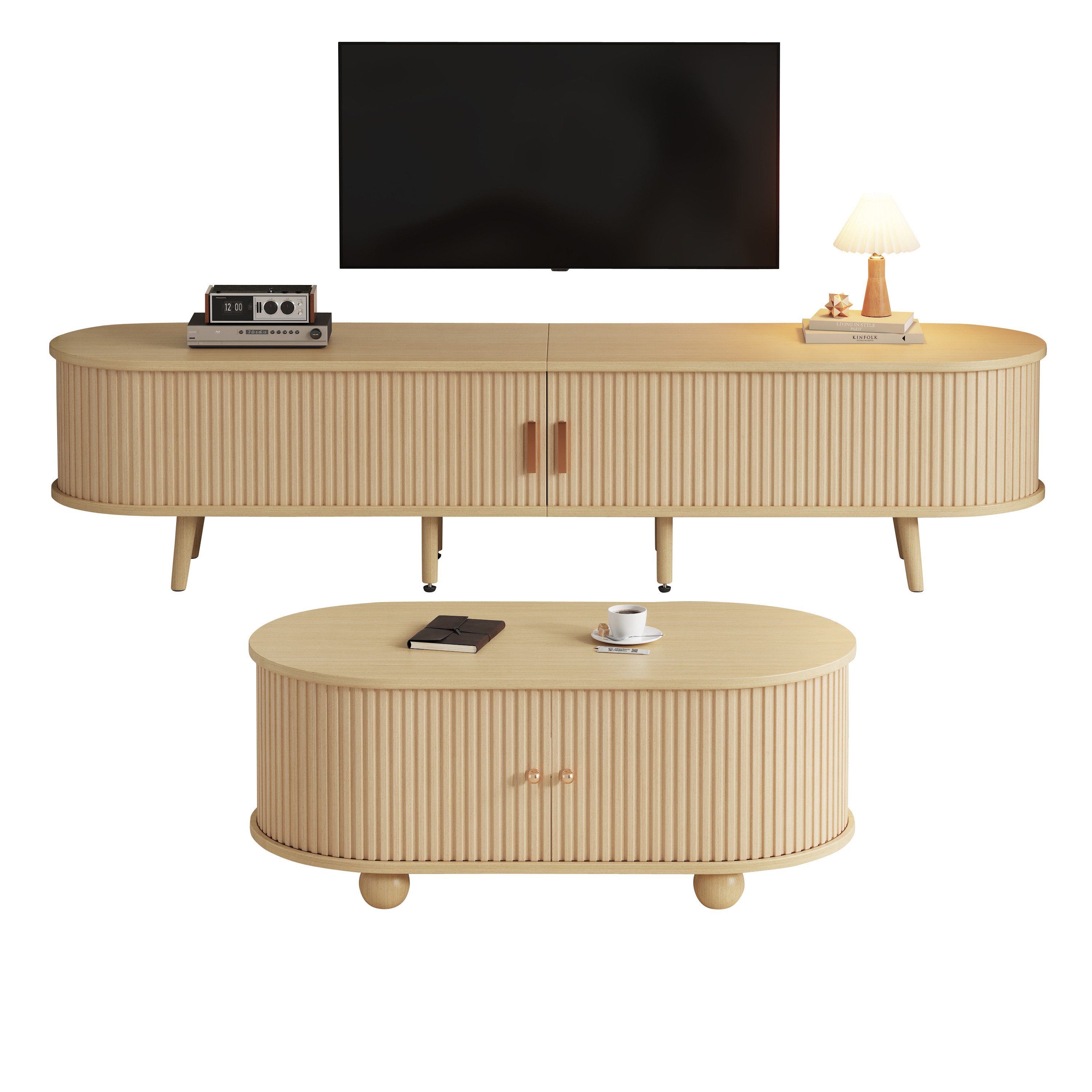 MODFU Wohnzimmer-Set TV-Schrank & Couchtisch Set, günstig online kaufen