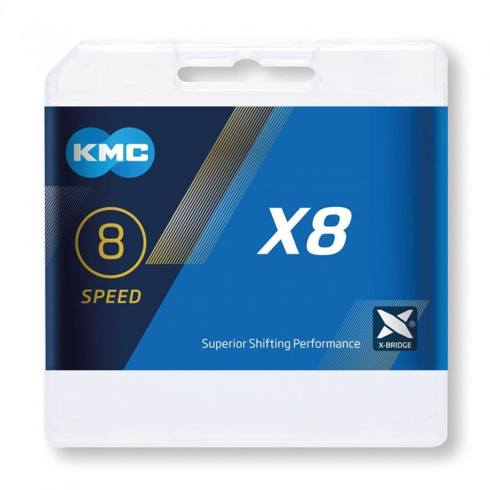KMC Fahrradkette KMC Kette X8 Silber/Gau 1/2" x 3/32", 114 Glieder, 7,3mm, 8-fach