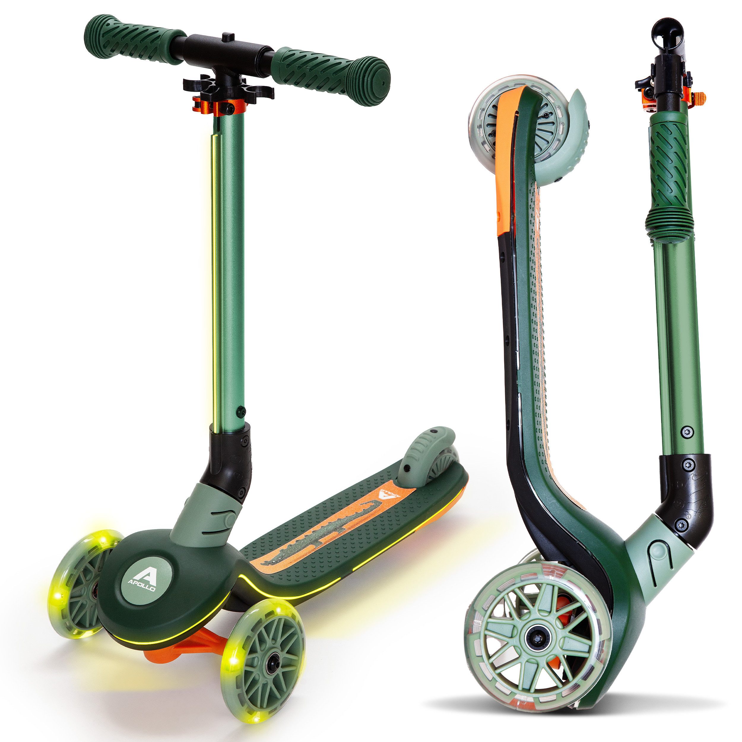 Apollo Dreiradscooter Whizzie LED, Kinderroller, klappbarer Dreirad Scooter, höhenverstellbar, ab 3 Jahre