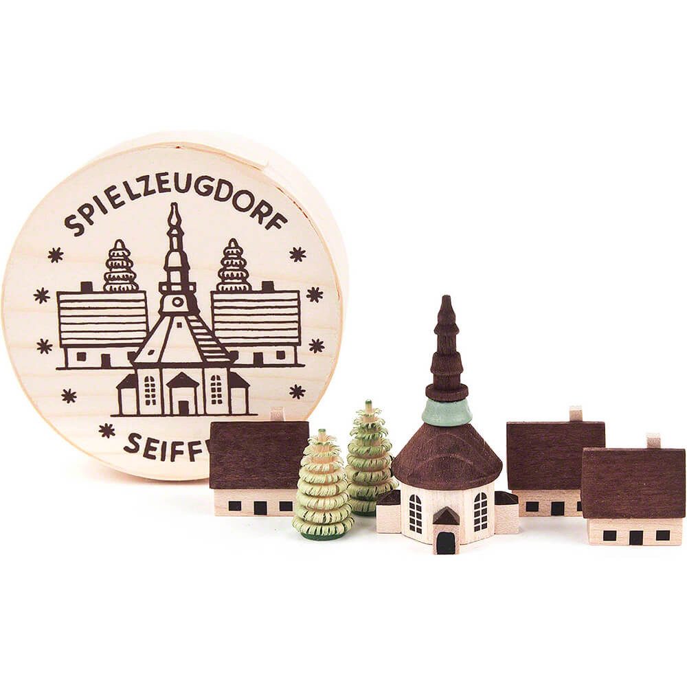 Dregeno Erzgebirge Dekofigur Seiffener Dorf in Spandose (4cm) von Dregeno Seiffen