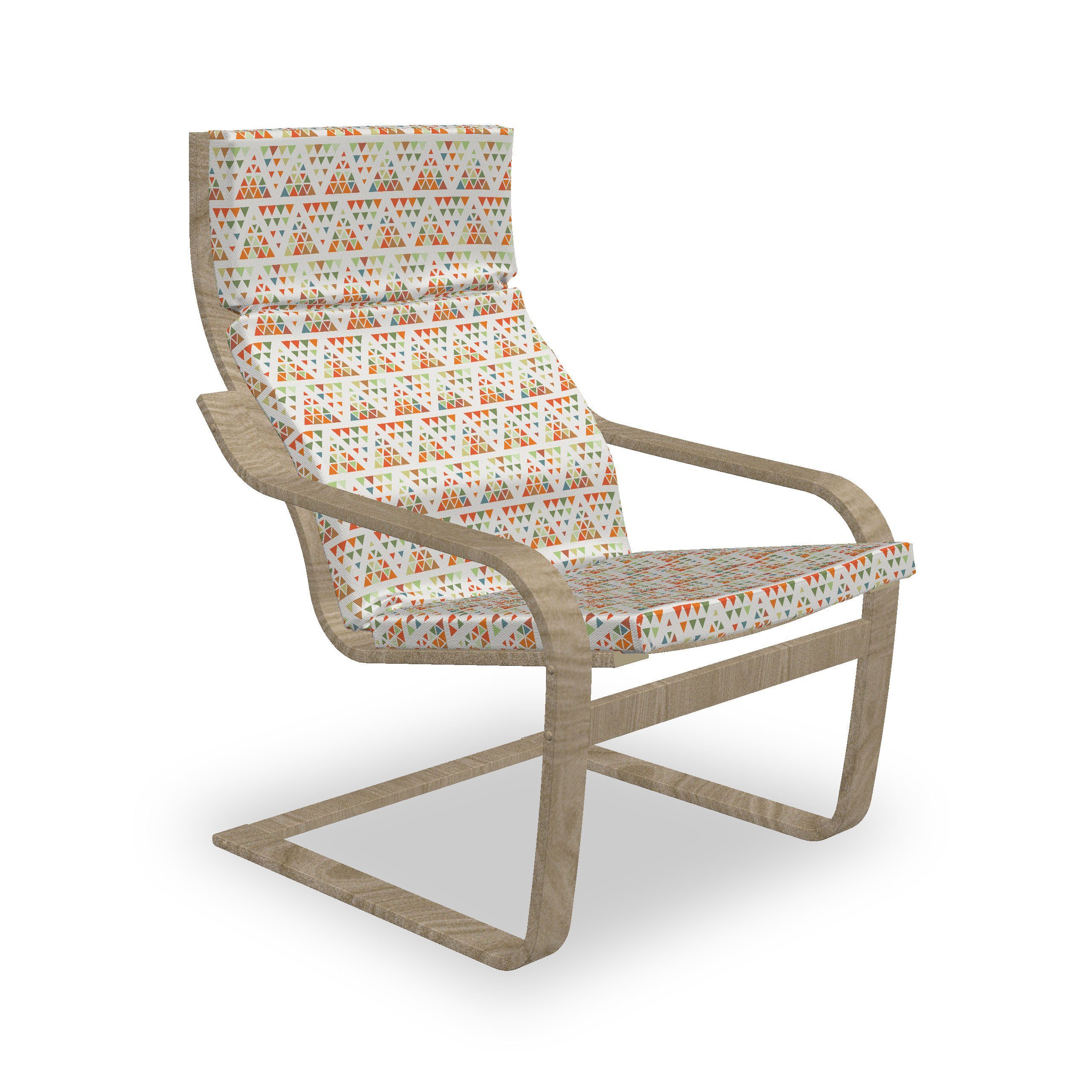 mit Stuhlkissen und mit Reißverschluss, Abstrakt Stuhlkissen Modern Hakenschlaufe Abakuhaus Triangular Muster Sitzkissen