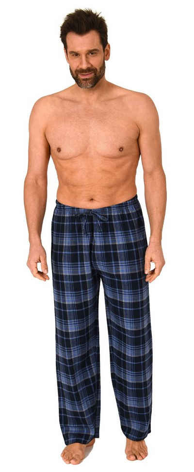 Normann Pyjama Herren Flanell Schlafanzug Hose in Karo-Optik