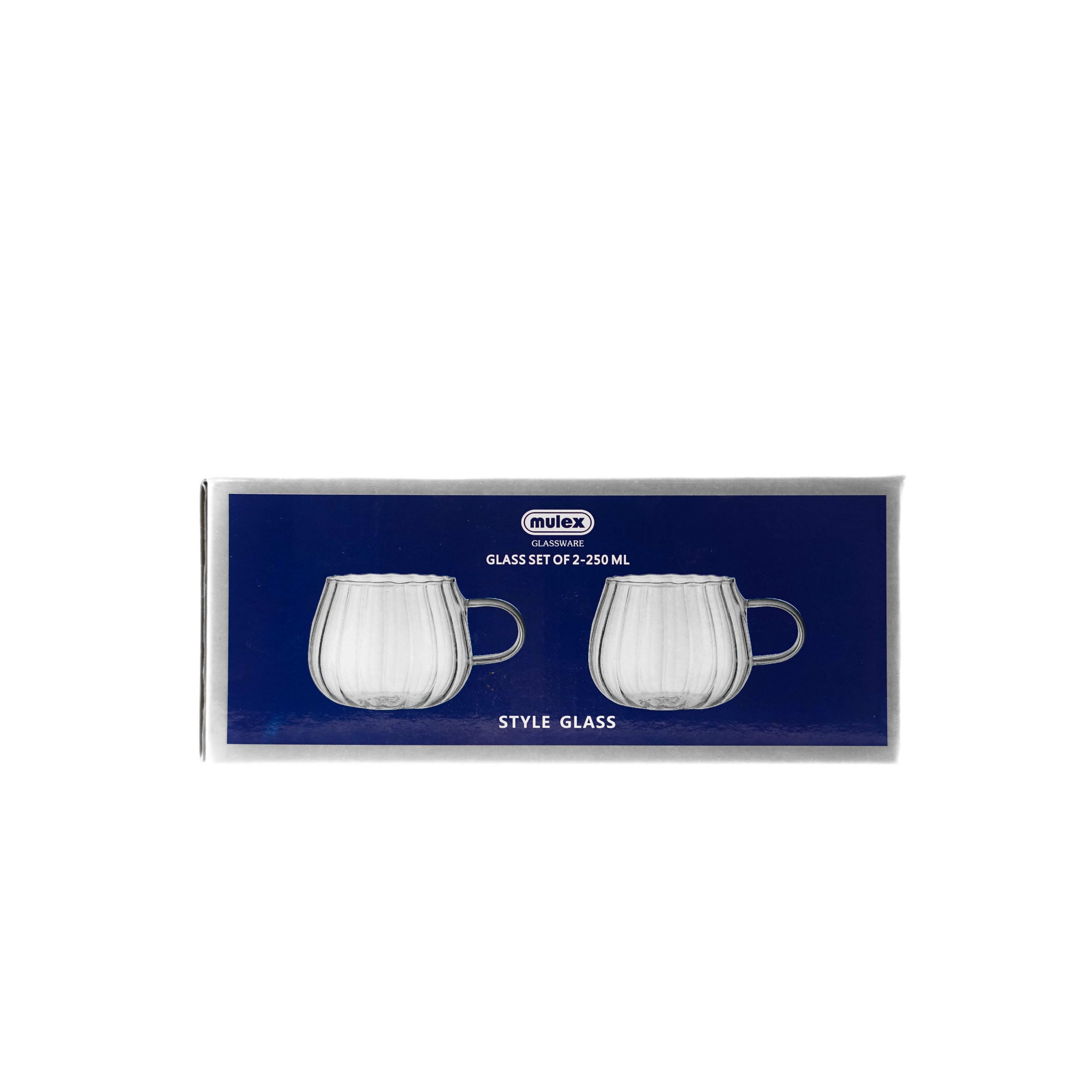 Mulex Gläser-Set mit Henkel 250 ml - Hitzebeständiges Glas mit Riffle-Design, 6-tlg., Glas – Bild 5 von 5