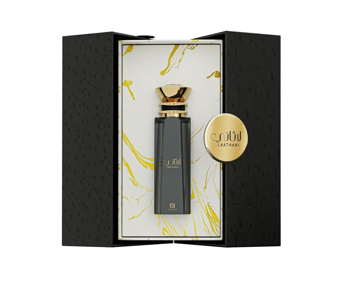 Ahmed Al Maghribi Eau de Parfum Laathani, Luxuriöses orientalisches Unisex Eau de Parfum mit Oud & Leder