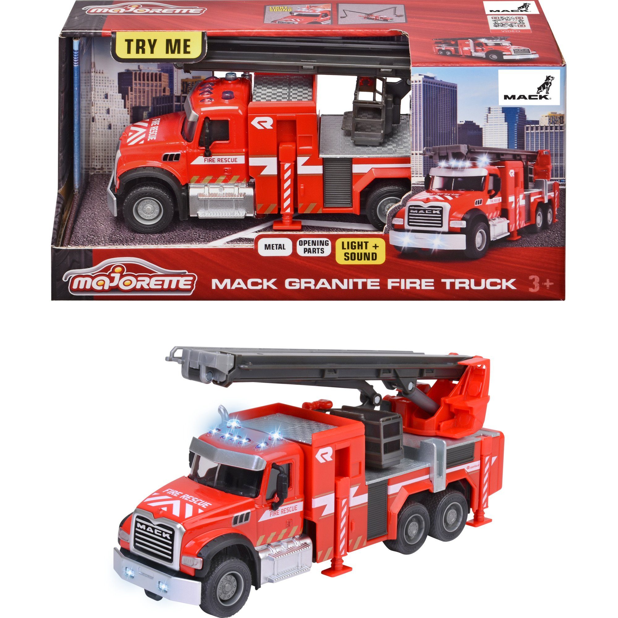 Spielzeug-LKW Majorette Mack Granite Feuerwehr-Truck