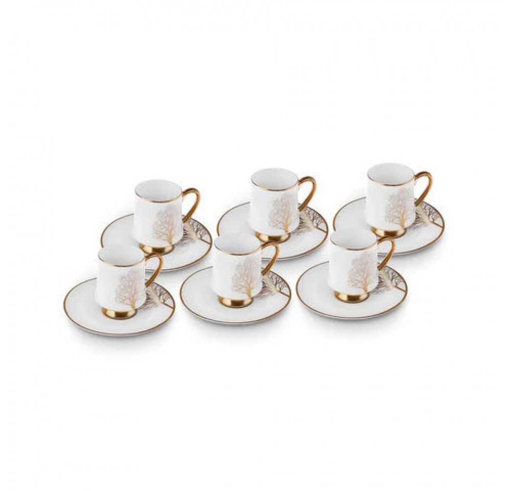 Karaca Kaffeeservice Afra Kaffeetasse für 6 Personen, 90 ml, 6 Personen
