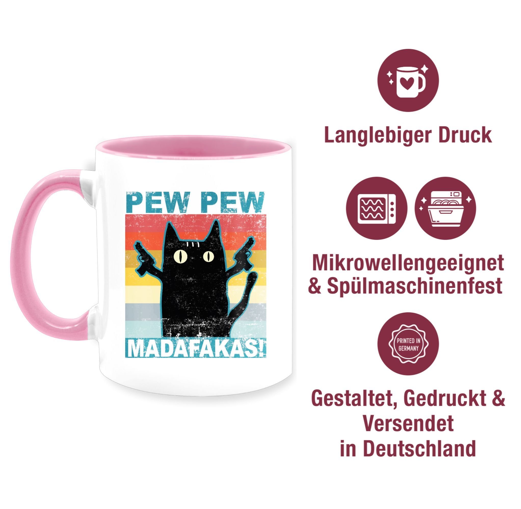 Rosa Statement Pew Keramik, 2 Pew Shirtracer pewpewpew, Madafakas Tasse