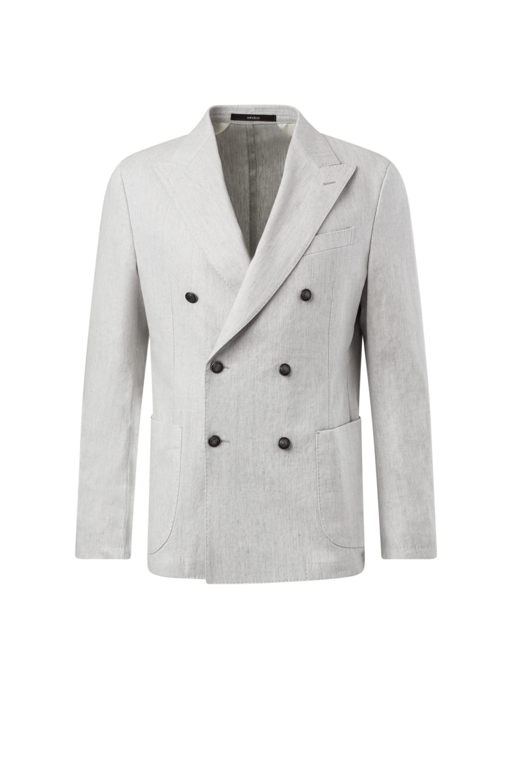 Windsor Baumwollsakko Baukasten Doppelreiher Sakko Satino - Regular Fit
