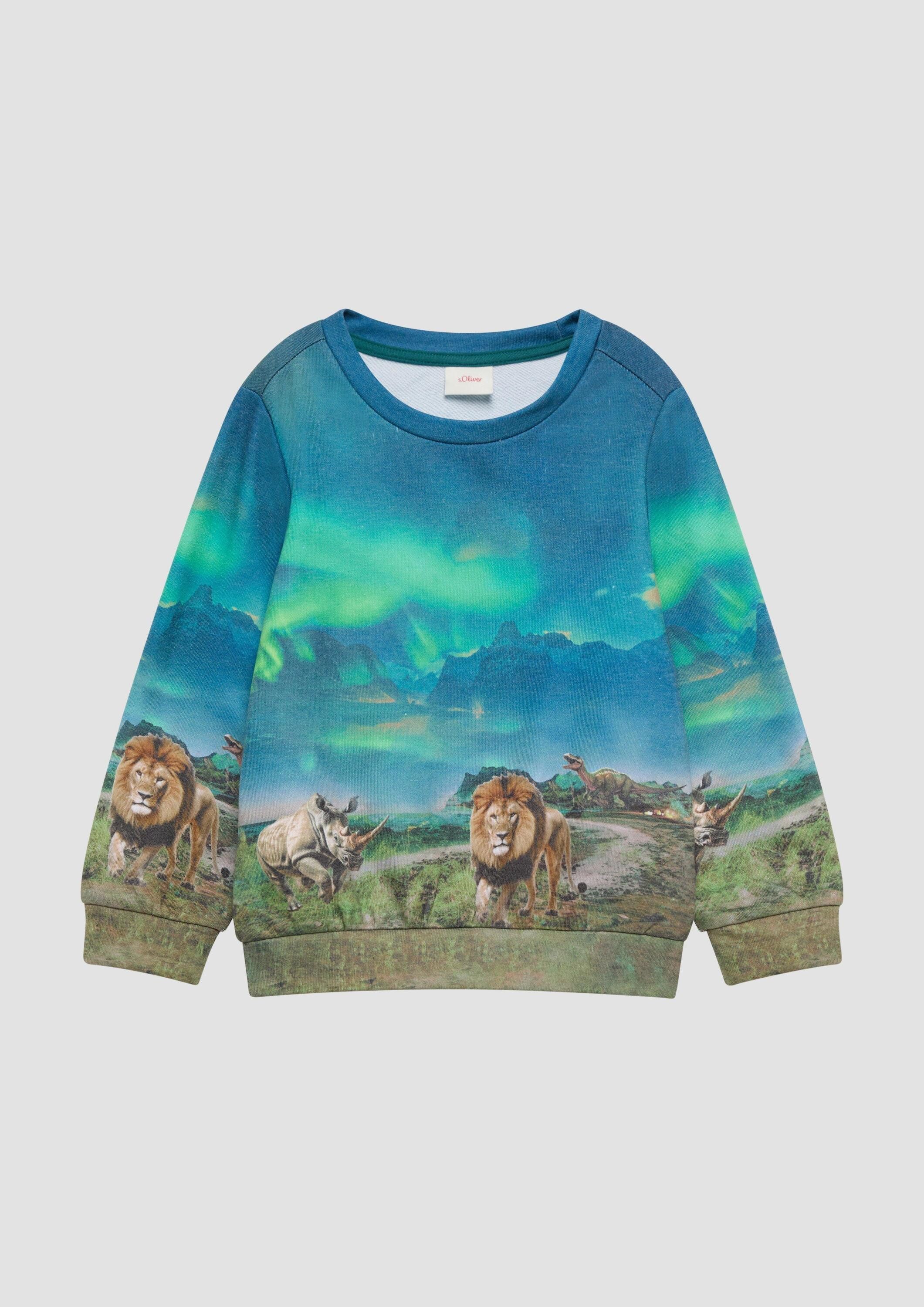 s.Oliver Sweatshirt Sweatshirt Sweatshirt mit All-over-Print