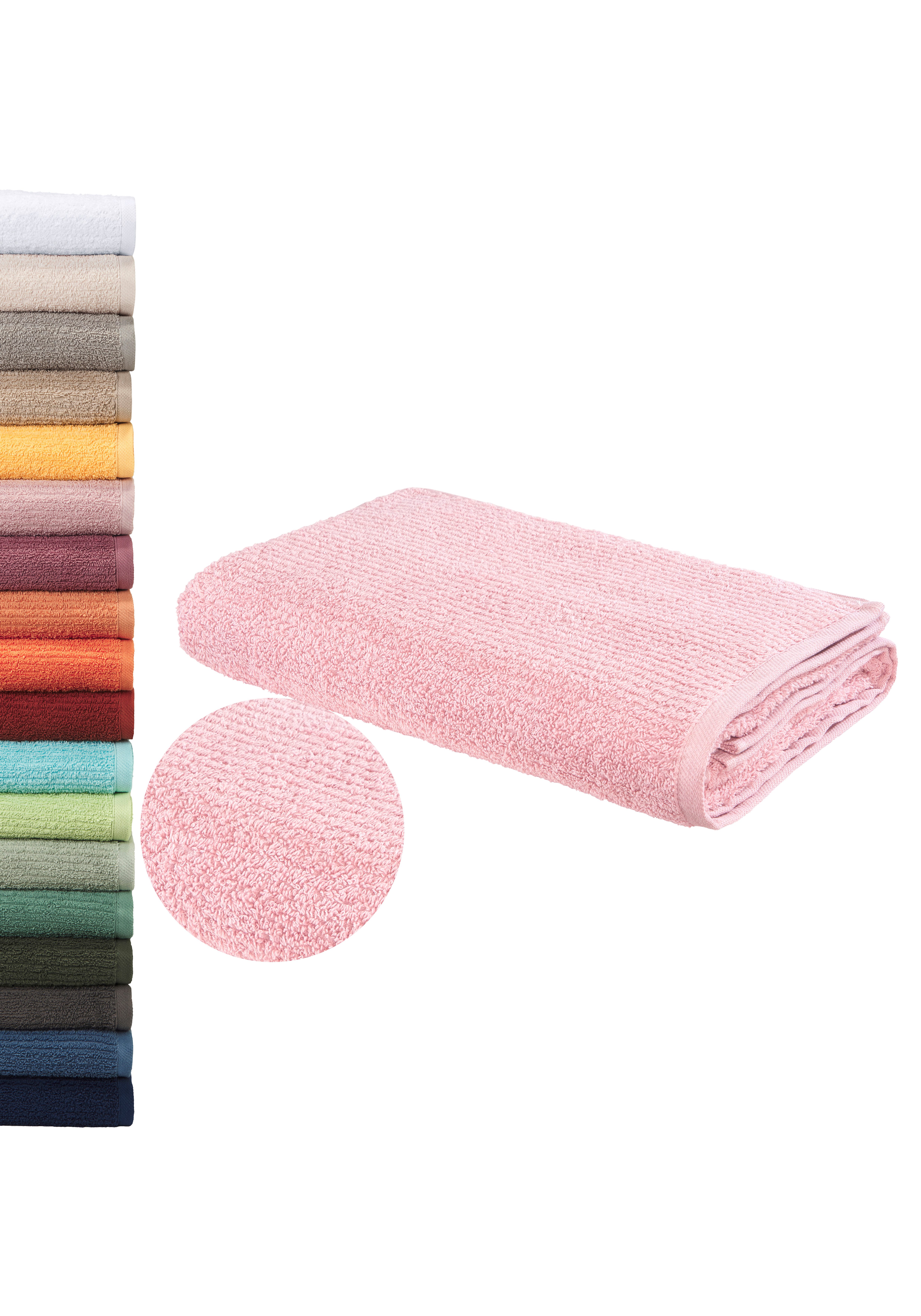 OTTO home Badetuch Riva, 80x150, Premium Handtücher, 500 gr/m², Webfrottier (1-St), Hoch-Tief-Struktur, Streifen, weich, 5 Jahre Garantie
