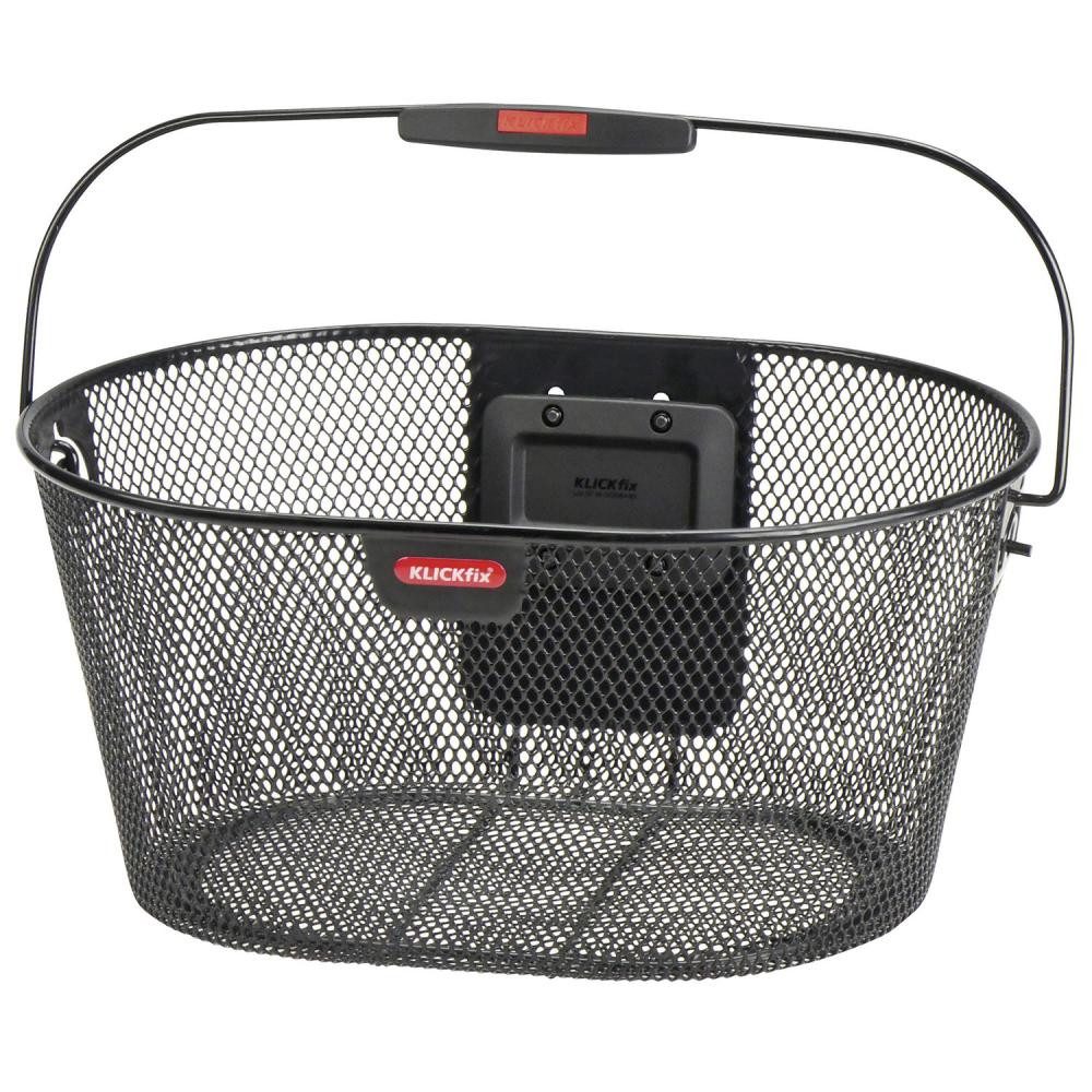 KlickFix Fahrradkorb KLICKfix Fahrradkorb Oval flach schwarz 29x40x19 cm