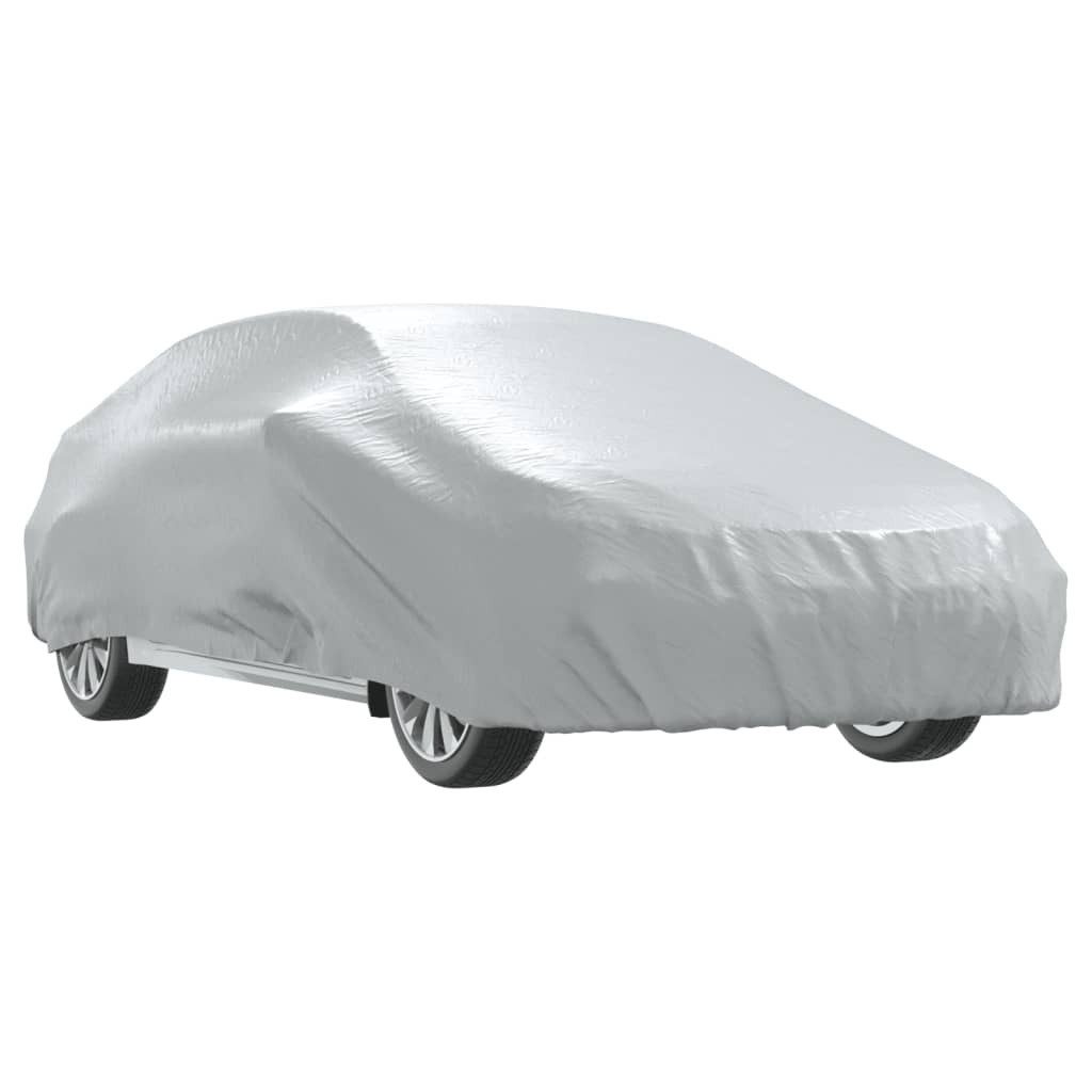 vidaXL Autoplane Autoabdeckung für Limousine mit Schnallenriemen Voll Silbern M (1-St)