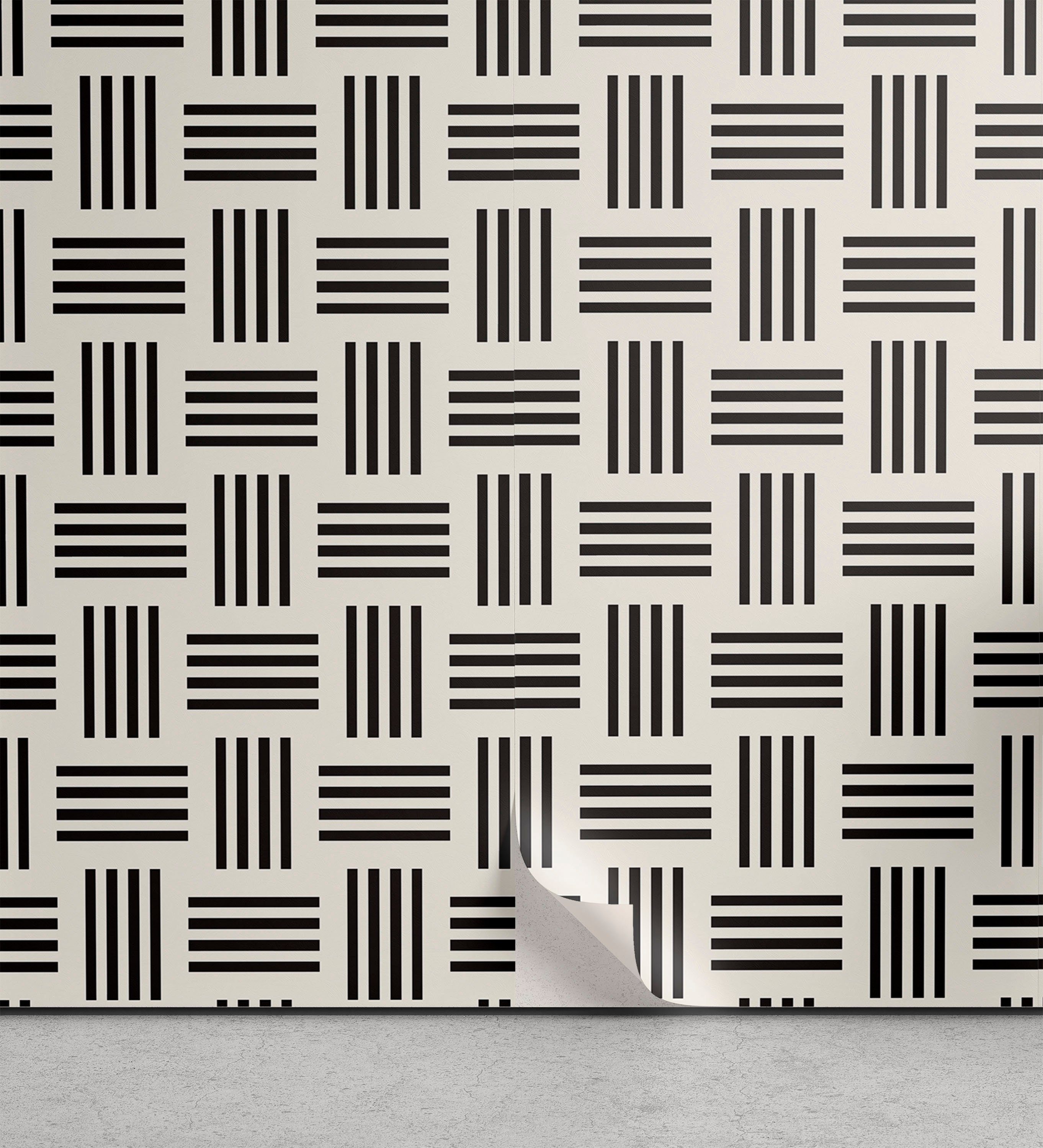 Abakuhaus Vinyltapete selbstklebendes Wohnzimmer Küchenakzent, Modern Symmetrische Bars Motiv Muster
