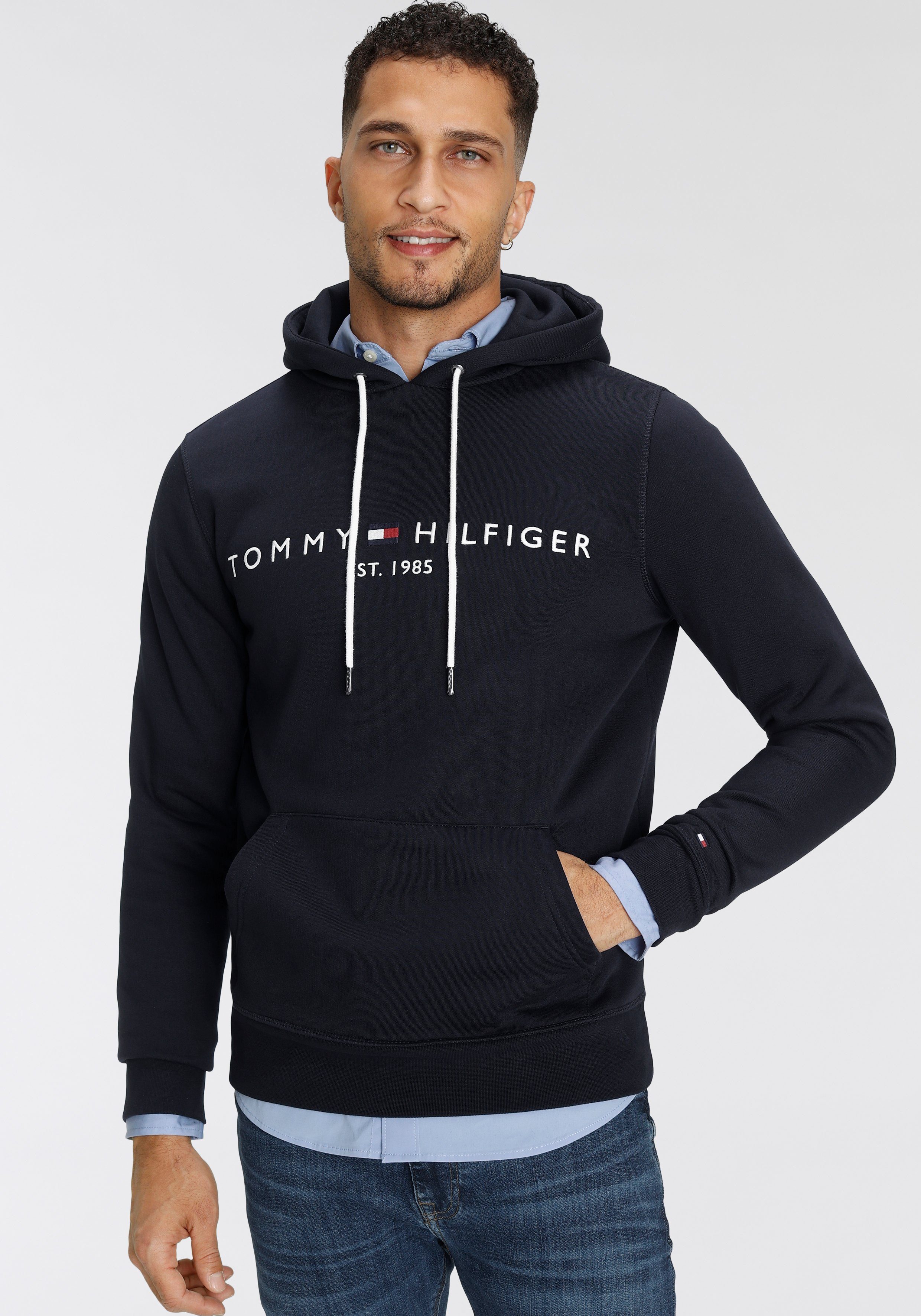 Kapuzensweatshirt HOODY LOGO Tommy Hilfiger TOMMY captain sky