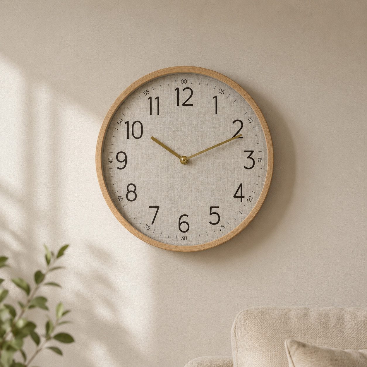 K&L Wall Art Wanduhr Landhausuhr Wohnzimmer Wanduhr Holzoptik Vintage Küchenuhr (Skandinavische Wohnzimmeruhr ohne Tick-Geräusche)